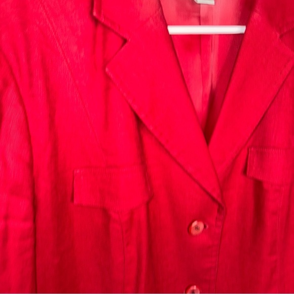 Talbots Red Women's Linen Blend Blazer Size 16 P - Picture 5 of 16